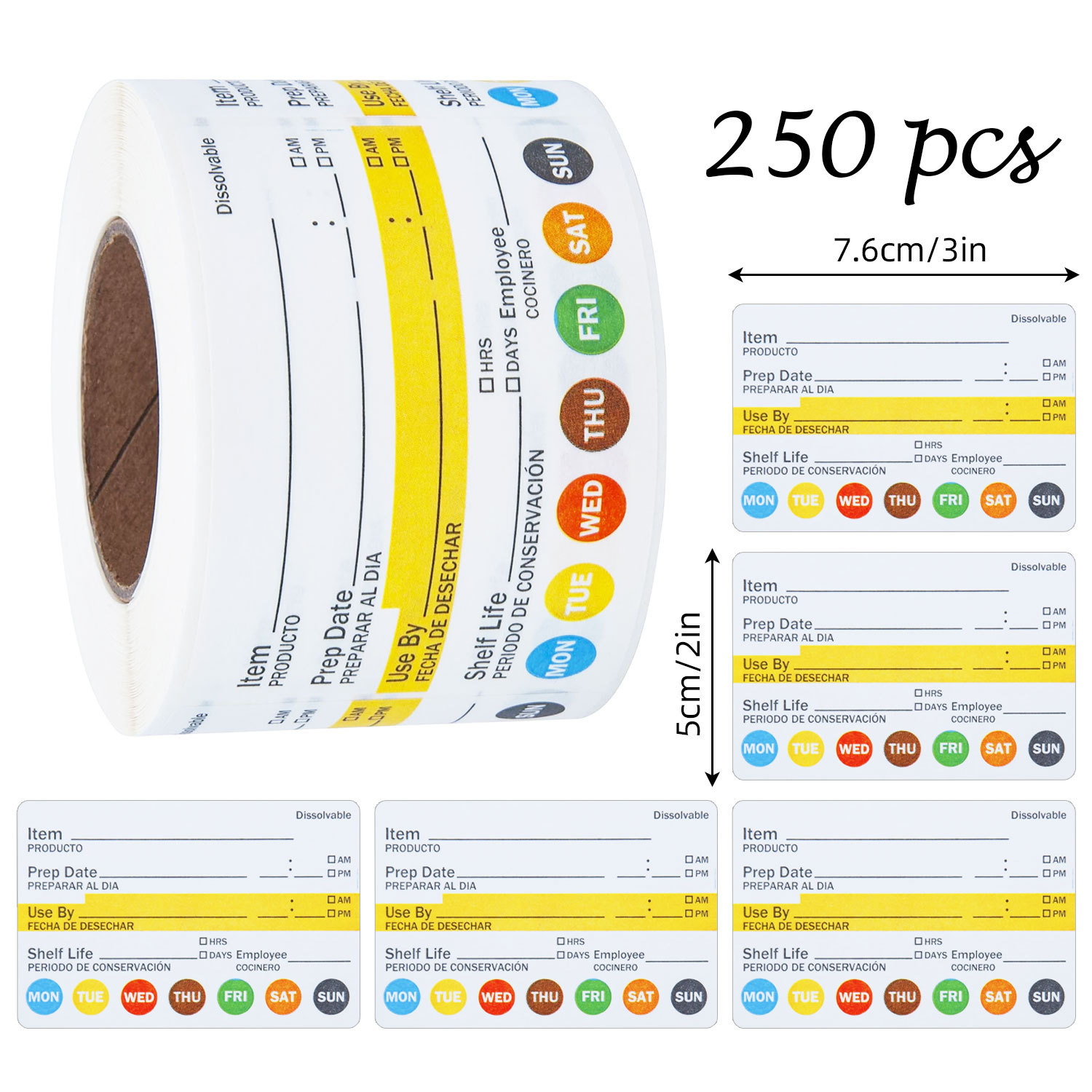 Food Storage Labels - 250 Buah/Rol Label Tanggal Makanan Stiker