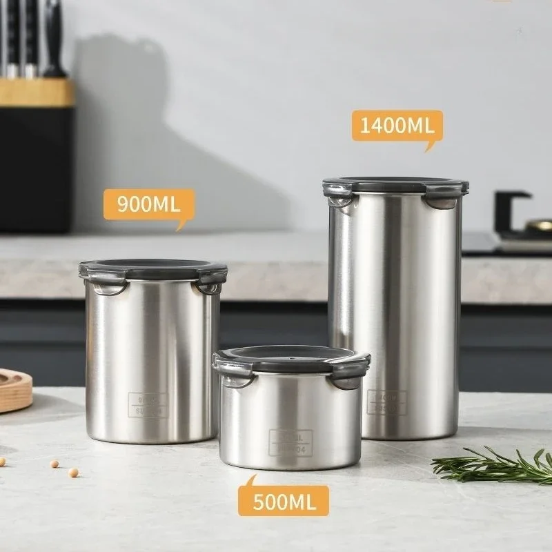 Food Storage With Dividers - 304 wadah kedap udara Stainless, wadah