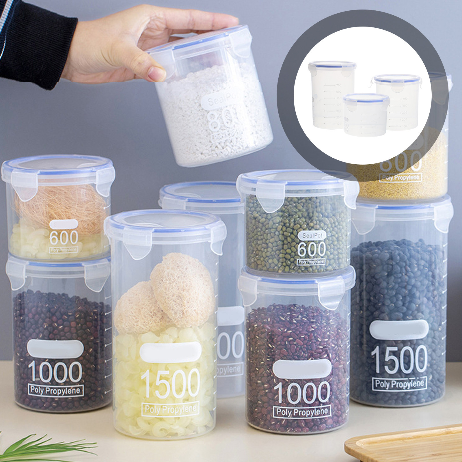 Food Storage Containers - 6 Buah Wadah Penyimpanan Kedap Udara,