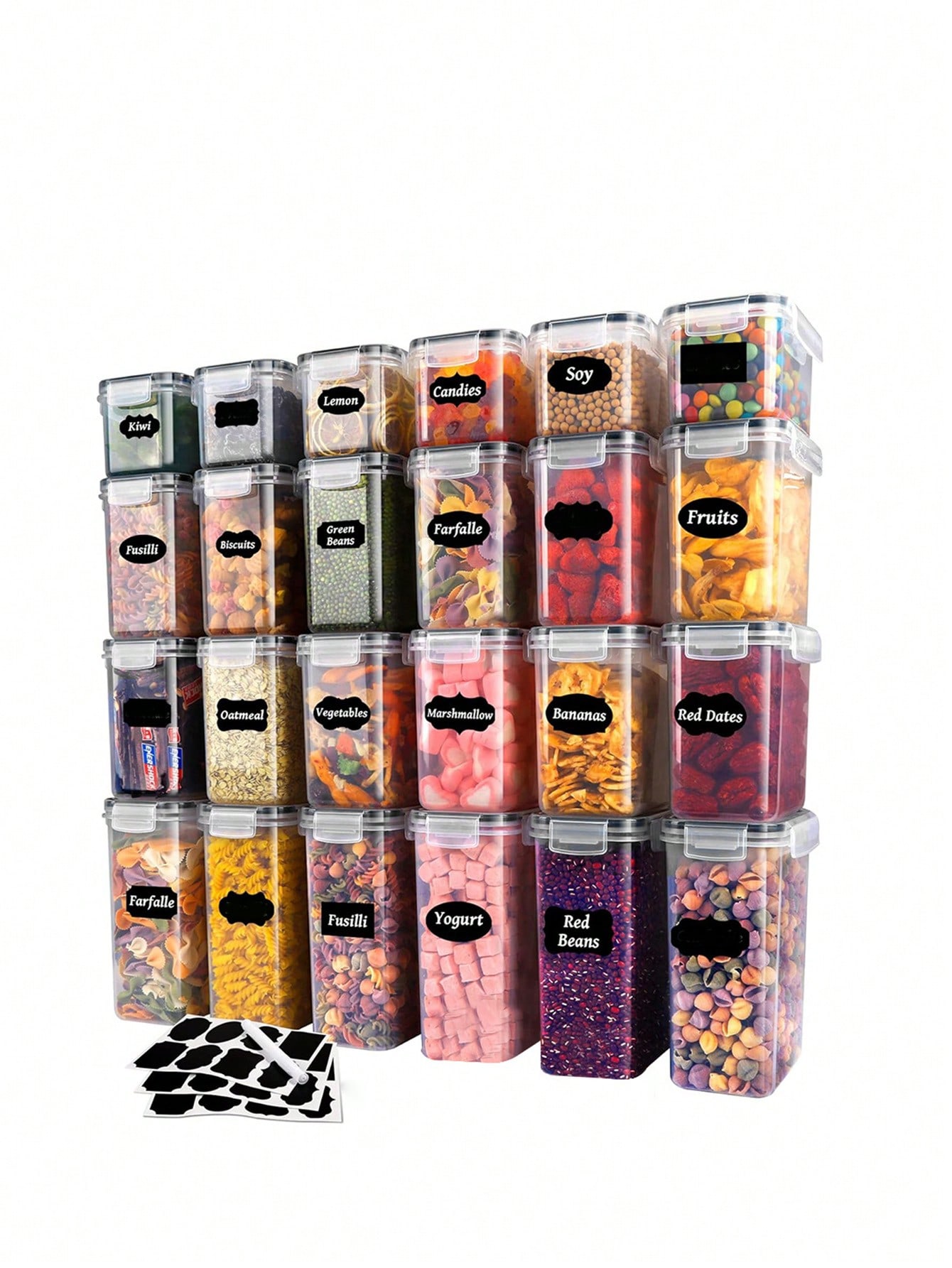 48 buah wadah penyimpanan maka - Food Storage Labels ulasan dan harga